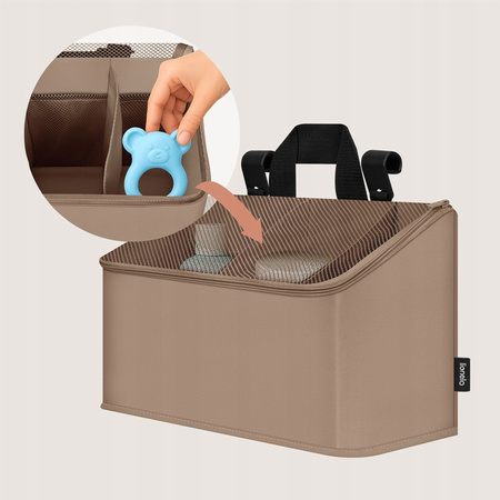 Lionelo Sidepocket Medium Organizer na łóżeczko wiszący przybornik 43x15x23 Beige