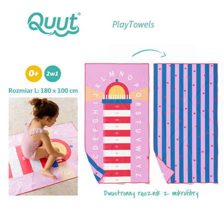 QUUT Dwustronny ręcznik plażowy PlayTowels L (180 x 100cm) Lighthouse Cherry