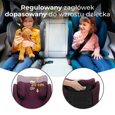 Kinderkraft Junior Fix 2 I-Size Fotelik Samochodowy 15-36kg 100-150cm Cherry Pearl