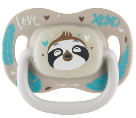 Canpol Babies Smoczek Silikonowy Symetryczny 6-18m Exotic Leniwiec 34/921_leni