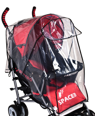 Caretero Uniwersalna Folia Przeciwdeszczowa z Przekładaną Rączką na Wózek Spacerowy