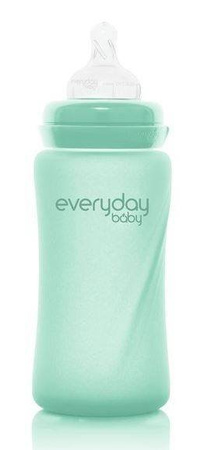 Everyday Baby, Szklana butelka ze smoczkiem M, 240 ml Miętowy