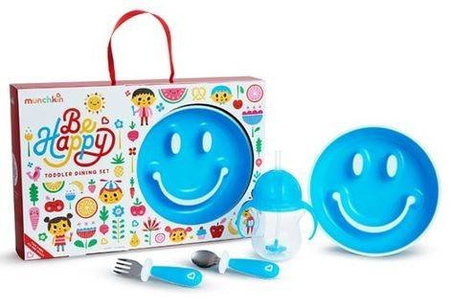 Munchkin Zestaw Upominkowy z Talerzykiem, Sztućcami i Kubkiem Niebieski