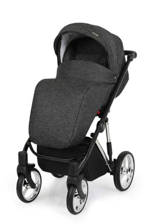 Kunert Molto Premium Wózek Głęboko-Spacerowy 2w1 Grafit Jeans Złota Rama Koła Żelowe