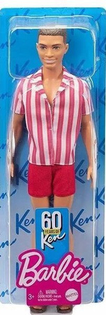Barbie Ken 60. Lalka Oryginalny Ken Strój na plażę/Brązowe włosy GRB41 GRB42