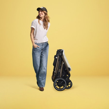 Cybex E-Gazelle S Wspomagany Wózek Spacerowy Rama Srebrna Stone Grey + Cybex Śpiworek Snogga Gratis