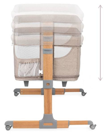 MoMi Smart Bed Łóżeczko Dostawne Kojec 4w1 Beige