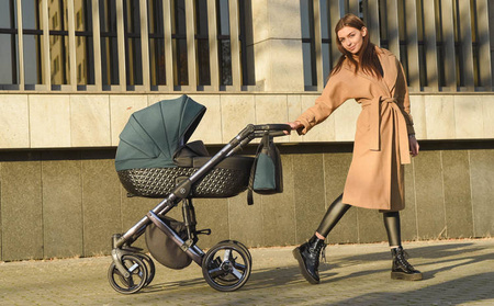 Kunert Tiaro Premium Wózek Głęboko-Spacerowy 2w1 Fiolet + Wrzos Grafitowa Rama Koła Żelowe