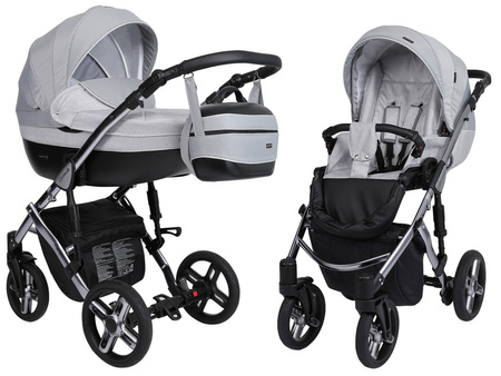 Kunert Lavado Premium Wózek Głęboko-Spacerowy Kropki + Szary Grafitowa Rama Koła Żelowe