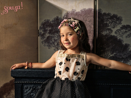 Souza! Opaska z kokardą i cekinami złota Francis