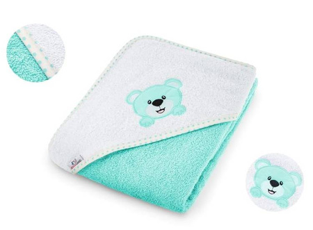 Bocioland Okrycie Kąpielowe Miś 80x80 cm Aqua BL023