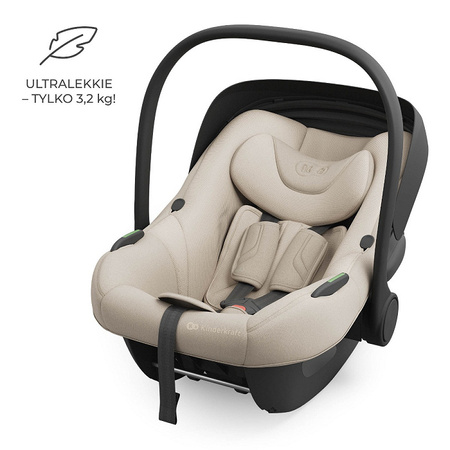Kinderkraft Zestaw 3w1 Endura Safe Modular System Fotelik Samochodowy 0-36 kg Beżowy