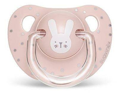 Suavinex Smoczek anatomiczny silikonowy Premium 0-6m Królik Hygge Baby Różowy