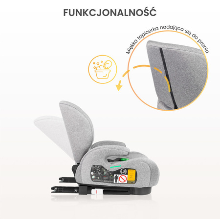 Caretero Irbis i-Size Fotelik Samochodowy 15-36 kg Grey Melange