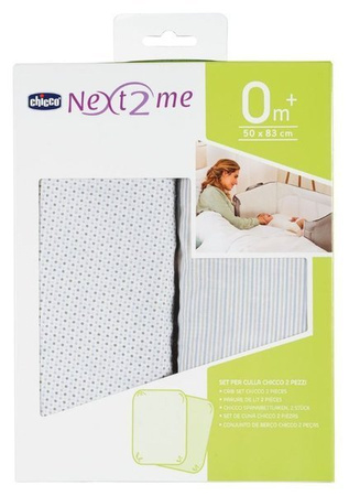 Chicco Prześcieradło do Next2Me 2szt. Grey Stipes