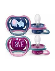 Avent Philips Smoczek Upokajający Ultra Air 18m+ Girl 2szt
