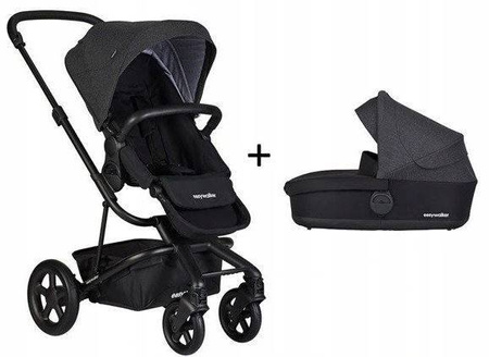 Easywalker Harvey 2 Wózek Głęboko-Spacerowy Night Black (zawiera stelaż, siedzisko z budką i pałąkiem)