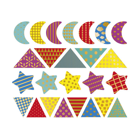 Janod Duże naklejki na arkuszach 150 szt. Figury geometryczne 18m+