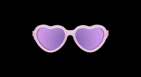 Babiators Heart Frosted Pink Polaryzacja P-HRT503-S Rozmiar 0-2+ Purple Mirrored Lens