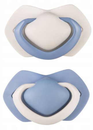 Canpol Babies Smoczek Silikonowy 0-6m Symetryczny Pure Color 2szt. 22/655 Blue