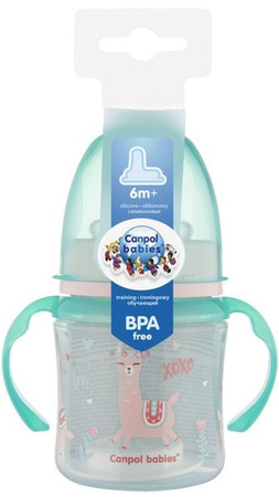 Canpol Babies EasyStart Exotic Animals Kubek Treningowy 120ml - Swe 35/207_gre Zielony