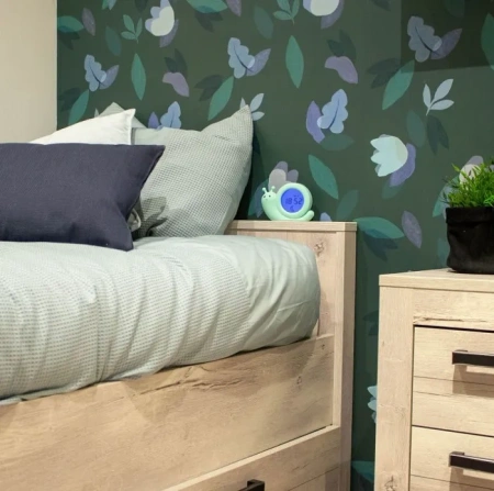 ALECTO Simon - trener snu 2w1: lampka nocna i budzik | miętowy ślimak