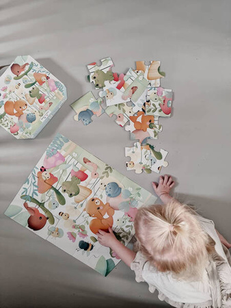 Janod Puzzle w Walizce 20 elementów 2+ Przyjaciele z Ogródka