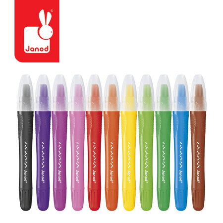 Janod Kredki żelowe 10 kolorów 3+