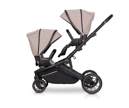 Cavoe Avec 2024 Wózek Głęboko-Spacerowy Bliźniaczy 2w1 Taupe