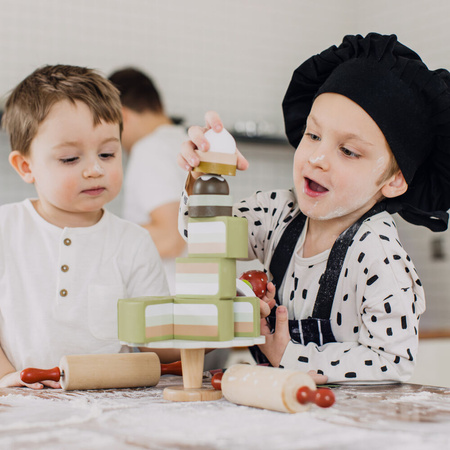 Micki Drewniany Tort Układanka Klocki dla Dzieci