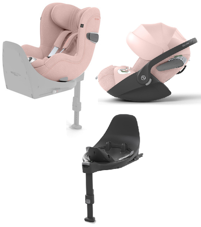 Cybex Sirona T I-Size Plus Fotelik Samochodowy 0-18 kg + Cybex Cloud T I-Size Plus Fotelik Samochodowy 0-13kg Plus Peach Pink + Baza T