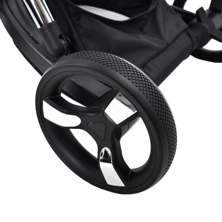 IBEBE iStop IS16 Wózek Głęboko-Spacerowy Z Elektronicznym Systemem Hamowania Eko Skóra Beige Stelaż Biały