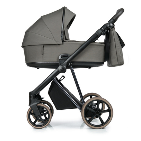 Roan Ivi 2.0 Vintage Wózek Głęboko-Spacerowy Praline + Cybex Aton B2 i-Size Fotelik Samochodowy 0-13kg + Baza One Volcano Black