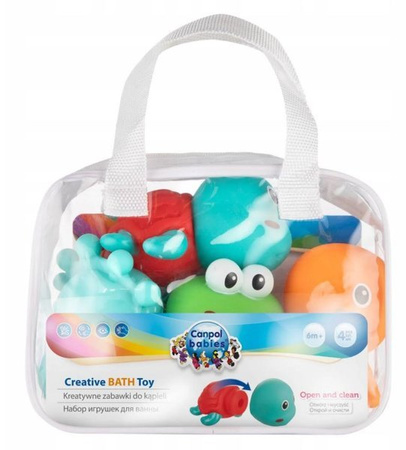 Canpol Babies Zestaw Zabawek Kreatywnych Do Kapieli 4 szt. Ocean 79/105 Ocean