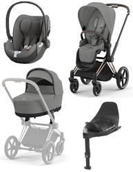 Cybex e-Priam 4.0 Wózek Głęboko-Spacerowy + Cloud T I-Size Fotelik + Baza Mirage Grey