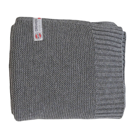 Lodger Kocyk niemowlęcy dziergany bawełniany 80x100 grafitowy Tribe Basic Donkey