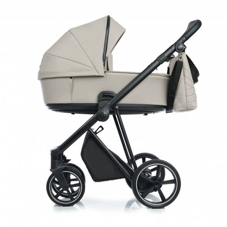 Roan Ivi 2.0 Wózek Głeboko-Spacerowy Sezame + Cybex Aton B2 i-Size Fotelik Samochodowy 0-13kg + Baza One Volcano Black