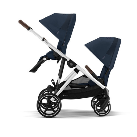 Cybex Gazelle S Wózek Głęboko-Spacerowy Bliźniaczy Rama Srebrna Ocean Blue