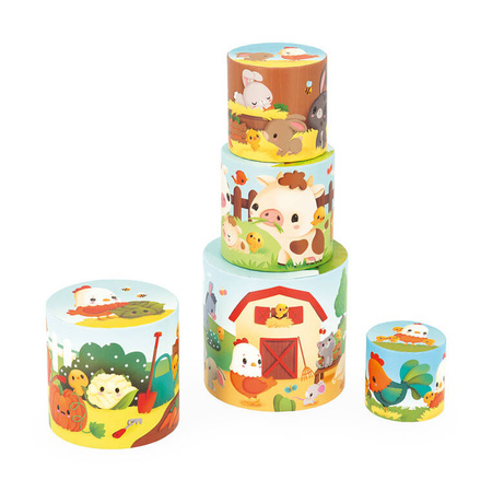 Janod Piramida wieża Farma Kurka 6 elementów 12 m+