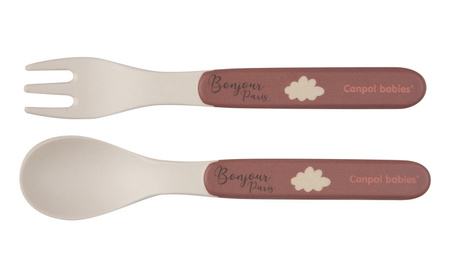 Canpol Babies Bonjour Paris Zestaw Naczyń 5 Elementów Bordowy 9/227_red