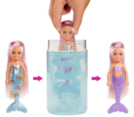 Barbie Chelsea Kolorowa Niespodzianka Syrenka Lalka w Tubie HCC75