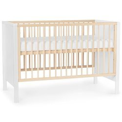 Kinderkraft Mia 2w1 - Łóżeczko dziecięce + Materac + Prześcieradło  Biały