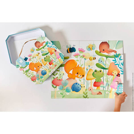 Janod Puzzle w Walizce 20 elementów 2+ Przyjaciele z Ogródka