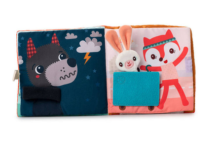 LILLIPUTIENS Miękka książeczka aktywizująca z mini-komforterem „Stella i jej przytulanka” 12 m+