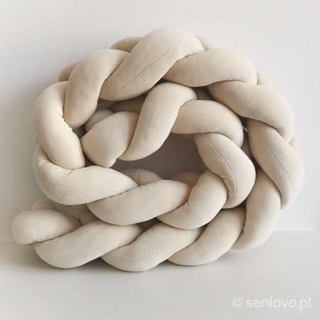 SenLove Ochraniacz do Łóżeczka Warkocz 420cm Beżowy