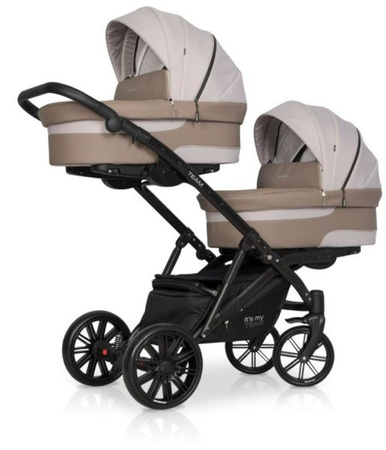 Riko Team Wózek Bliźniaczy Rok Po Roku Głęboko-Spacerowy Cappucino