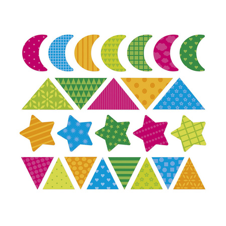 Janod Duże naklejki na arkuszach 150 szt. Figury geometryczne 18m+