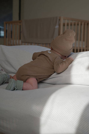 Lodger Czapeczka bawełniana brązowa Ciumbelle Beige 6-12 m