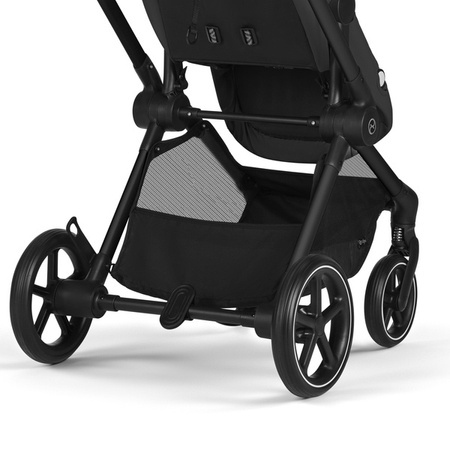Cybex Eos Basic 3w1 Wózek Głęboko-Spacerowy Rama Czarna + Adaptery + Fotelik Aton B2 I-Size Moon Black + Baza One + Materac do Gondoli