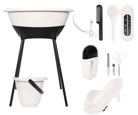 Luma Zestaw Kąpielowy 8 Elementów Wanienka i Akcesoria Silk Oat